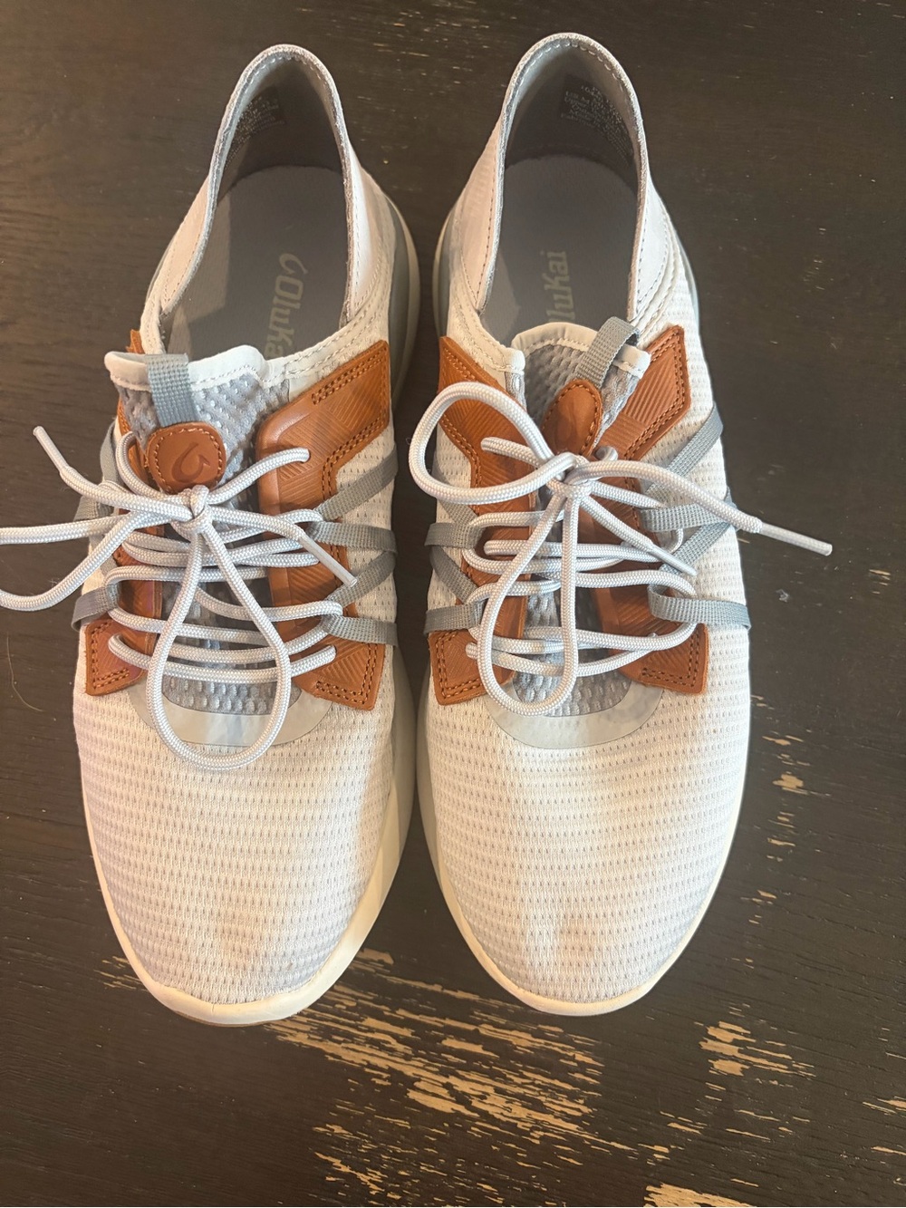 OluKai Mio Li Men’s Sneakers Mist Gray Tan Size 10.5